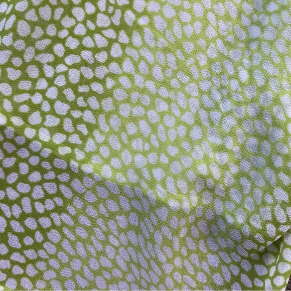 Lane Bryant Shirt Women 22 Kelly Green Animal Print Sheer Button Front Career - Picture 7 of 10